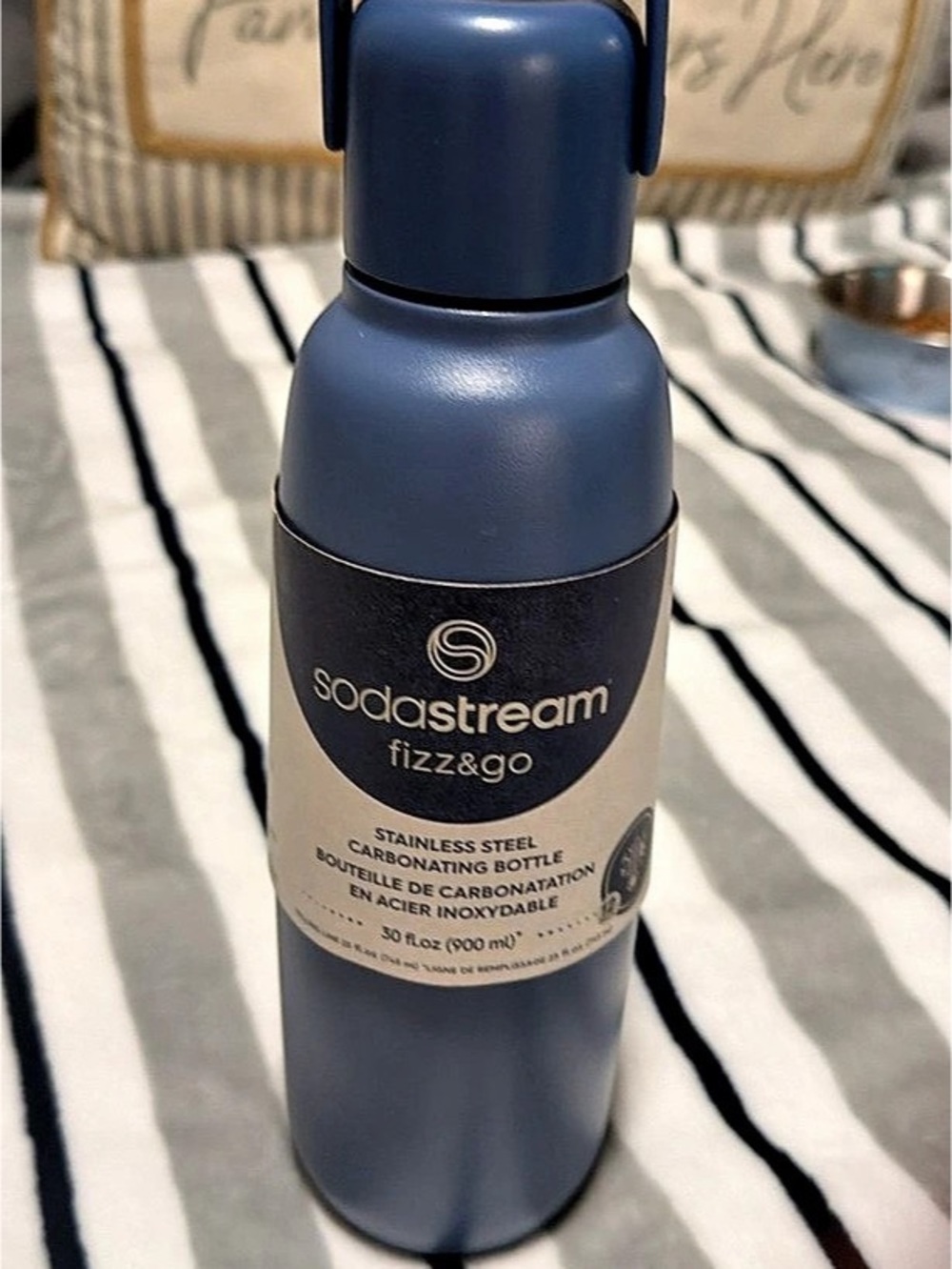 SodaStream Fizz & Go Insulated Stainless Steel Carbonating Bottle Blue